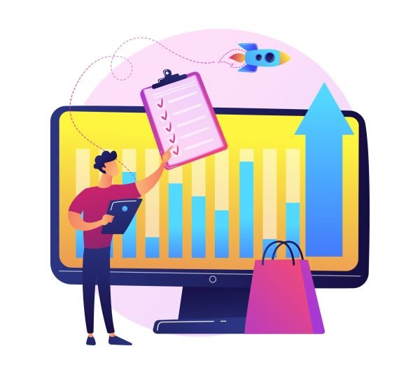 Share in business, dividend calculation, percentage ratio. Contribution size, deposit amount, accounting and audit. Shareholders cartoon characters. Vector isolated concept metaphor illustration.