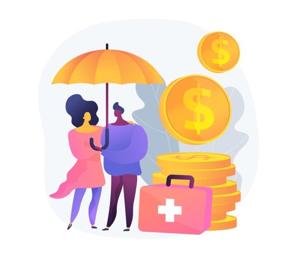 Emergency support fund abstract concept vector illustration. Support for sick people, quarantined, or in directed self-isolation, governmental help, emergency response benefit abstract metaphor.