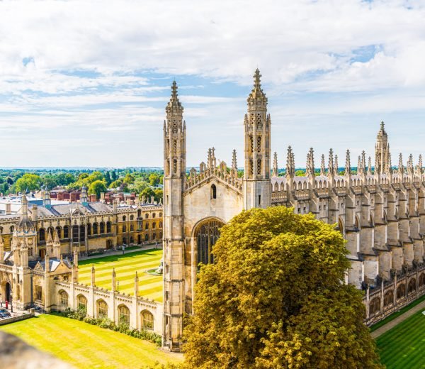 High angle view of the city of Cambridge, United Kingdom.